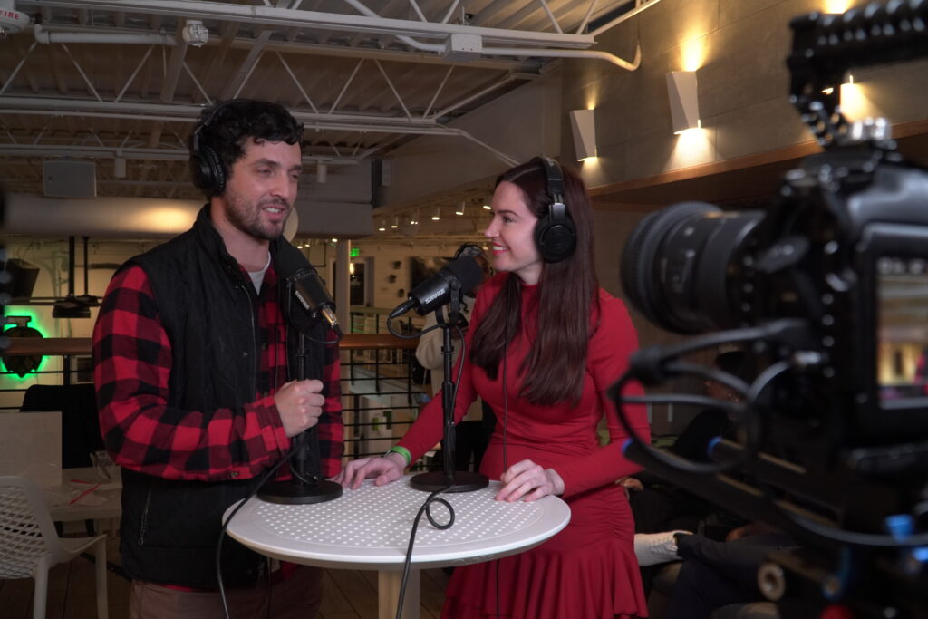 Podcast Titans brings the video podcast booth to a networking event in Charlotte