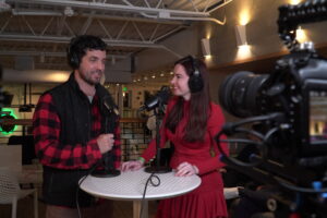 Podcast Titans brings the video podcast booth to a networking event in Charlotte